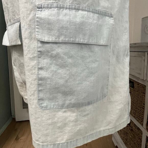 Equipment Femme Chambray Sleeveless Button Front Shirtdress Medium Dress - Picture 6 of 6